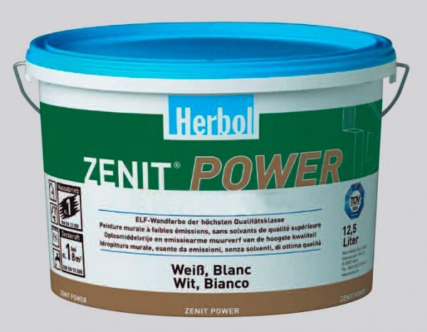 Herbol Zenit Power superdeckende ELF Wandfarbe weiß tuchmatt 12,5 Ltr.