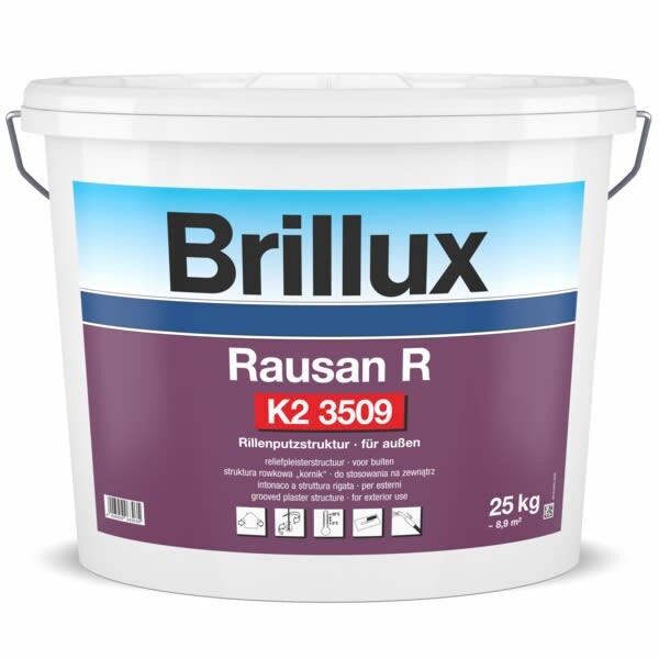 Brillux Rausan R K2 3509 Rillenputz für außen 25 KG 0095 weiß