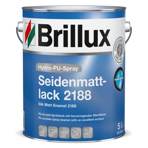 Brillux Hydro-PU-Spray Seidenmattlack 2188 - 5 LTR weiß