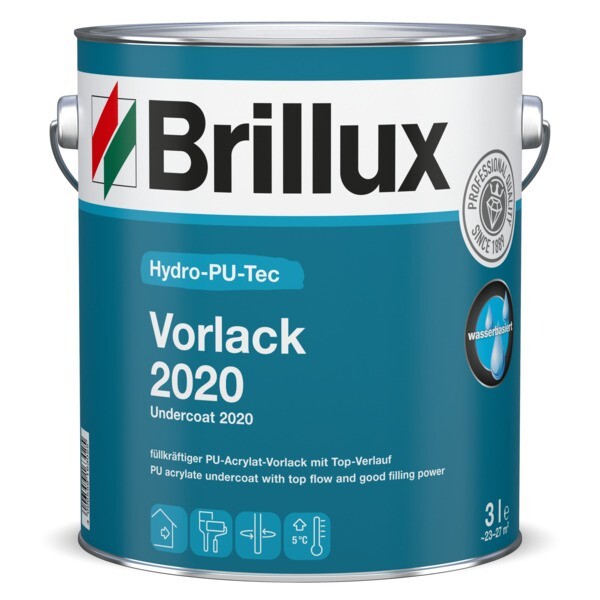 Brillux Hydro-PU-Tec Vorlack 2020 matt - 3 ltr. weiß _L