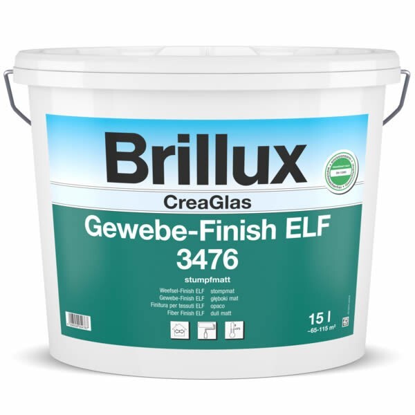 Brillux CreaGlas Gewebe-Finish ELF 3476 stumpfmatt weiß 15 Ltr.