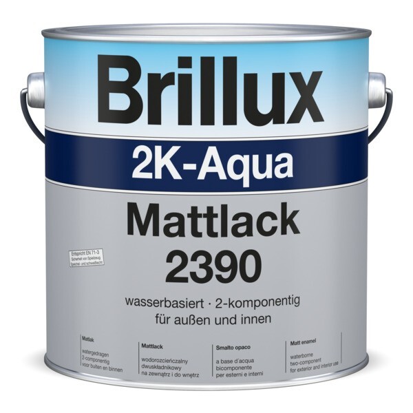 Brillux 2K-Aqua Mattlack 2390 weiß 3,5 Ltr. Dose (Härter nicht enthalten, bitte sep. bestellen)