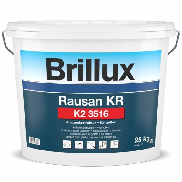 Brillux Rausan KR K2 3516 Kratzputz für außen 0095 weiß
