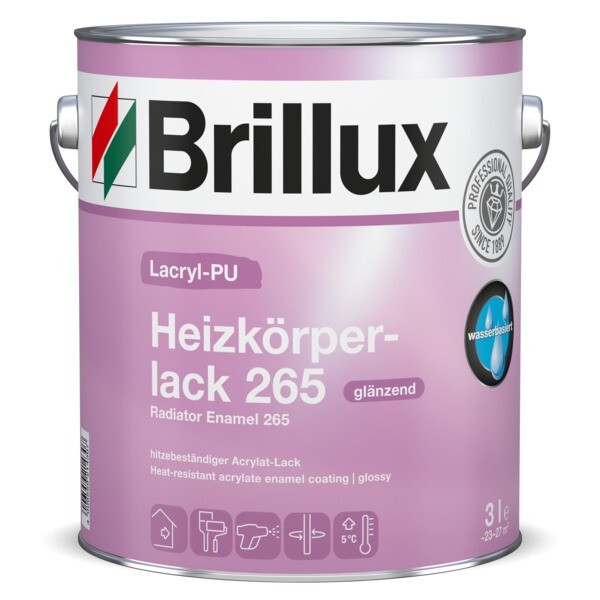 Brillux Lacryl-PU Heizkörperlack 265 glänzend weiß | 3 LTR _L