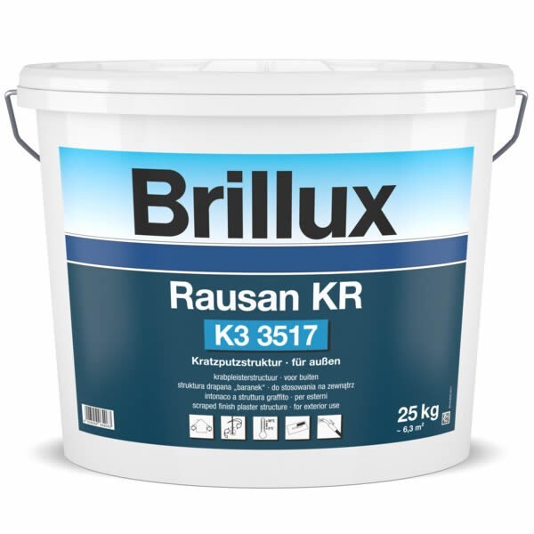 Brillux Rausan KR K3 3517 Kratzputz für außen 25 KG 0095 weiß