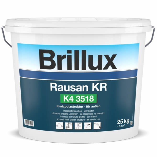 Brillux Rausan KR K4 3518 Kratzputz für außen 0095 weiß