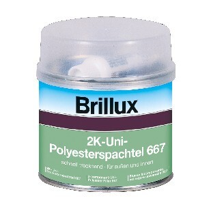 Brillux 2K-Uni-Polyesterspachtel 667 inkl. Härter, 1 kg Dose