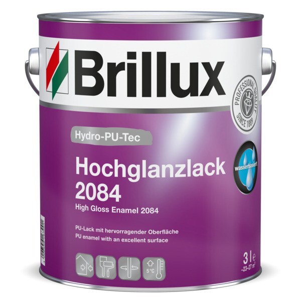 Brillux Hydro-PU-Tec Hochglanzlack 2084 - 3 ltr. weiß _LW