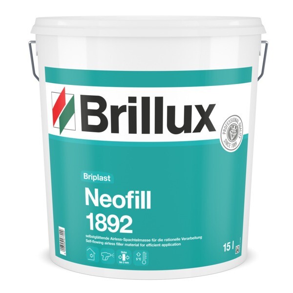Brillux Briplast Neofill 1892 Finish-Spachtel bis 2 mm 15 Ltr. Eimer