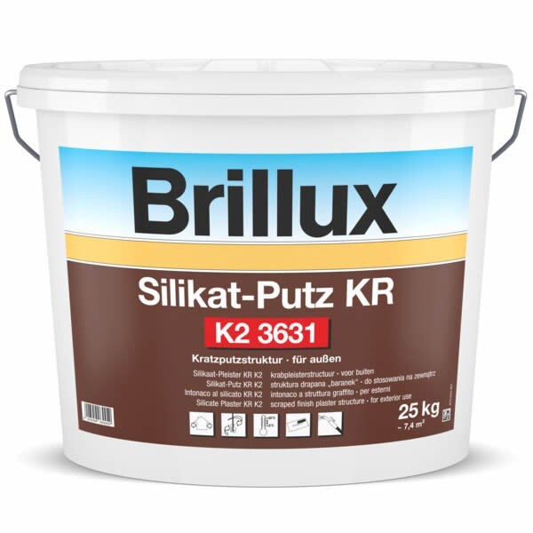 Brillux Silikat-Putz KR K2 3631 Kratzputz 25 KG 0095 weiß